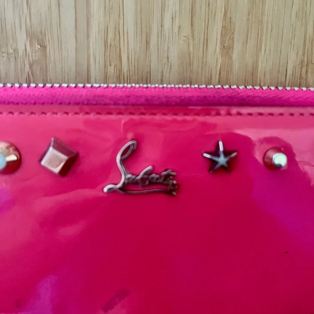 Christian Louboutin Pink Studded Clutch